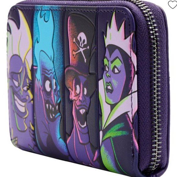 LOUNGEFLY DISNEY Villains in the Dark Zip Around Wallet. NWT. - Picture 2 of 4
